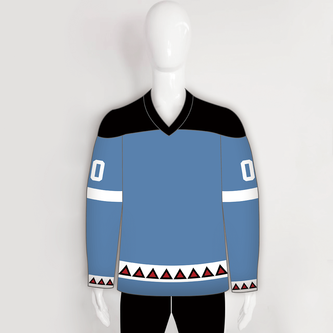 YS31 Light Blue/White/Black Custom Ice Roller Hockey Jerseys - YoungSpeeds