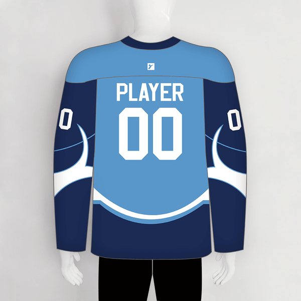 YS34 Blue/Navy/White Sublimated Custom Ice Roller Hockey Jerseys - YoungSpeeds