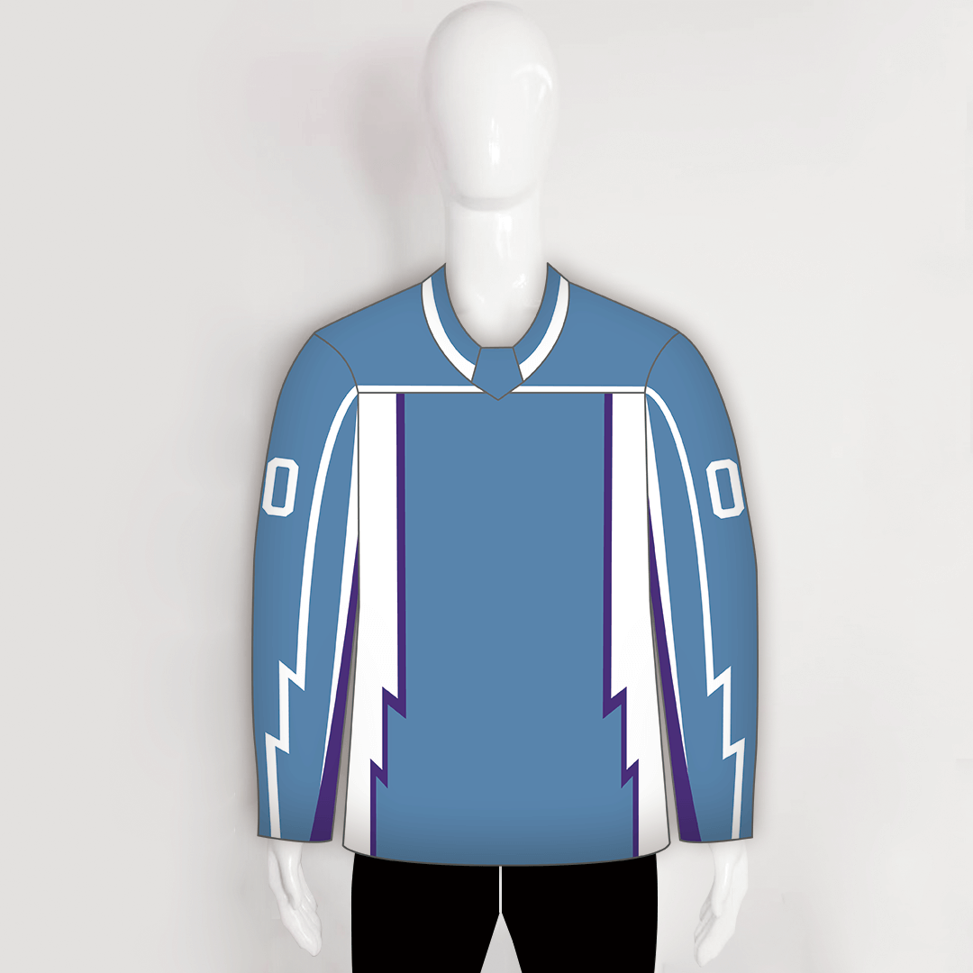 YS36 Light Blue/White/Purple Personalized Blank Hockey Jerseys - YoungSpeeds
