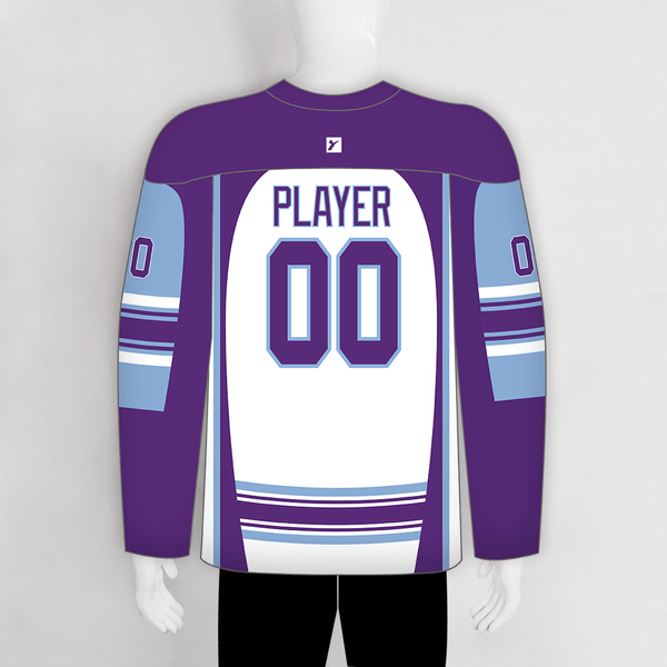 YS44 Purple/White/Blue Custom Ice Roller Blank Hockey Jerseys - YoungSpeeds