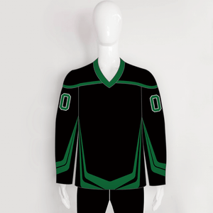 Black/Green Custom Sublimated Ice Roller Hockey Jerseys GNBSporting