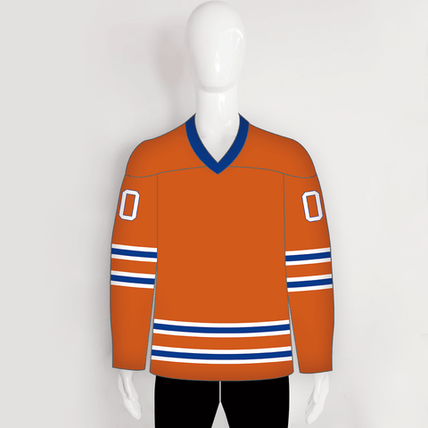 YS8 Orange Blue Custom Blank Ice Roller Hockey Jerseys - YoungSpeeds