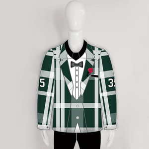 HJQ1 Fancy Green Tuxedo Sublimated Custom Hockey Jerseys