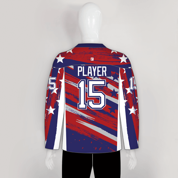 HJZ262 Patriotic Eagle Custom Sublimated Hockey Jerseys - YoungSpeeds