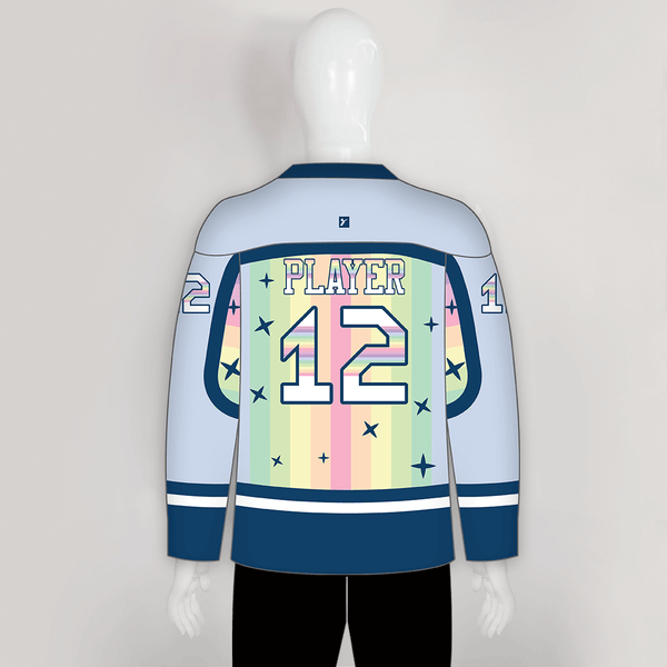 HJZ289 Angry Unicorn with Hockey Stick Custom Hockey Jerseys - YoungSpeeds