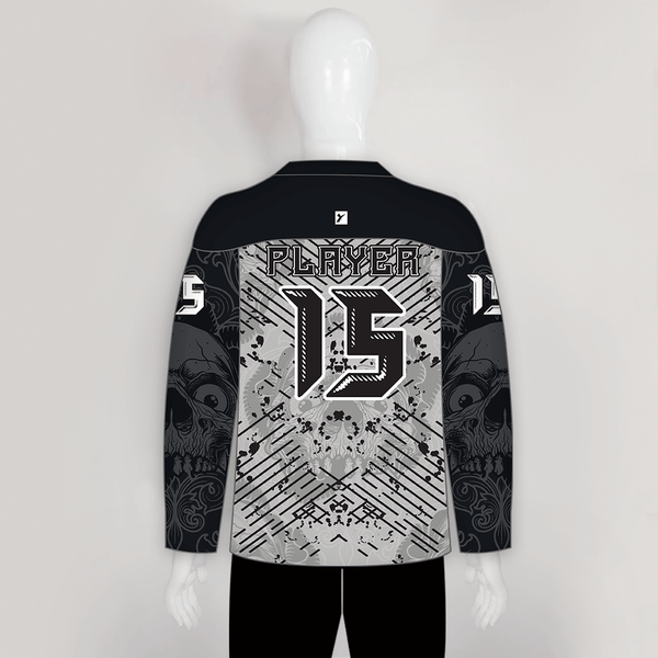 HJZ291 Gangster Skull Sublimated Custom Hockey Jerseys - YoungSpeeds