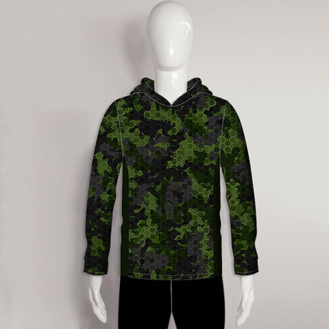FHJ015 Dark Green Jungle Sublimated Custom Long Sleeve Fishing Hoodies - YoungSpeeds