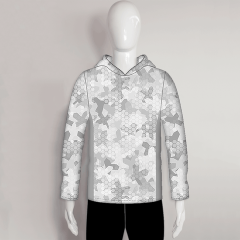 FHJ014 Arctic Snow Spot Camo Custom Performance Fishing Hoodies - YoungSpeeds